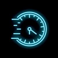 Neon clock face showing time passing quickly vector