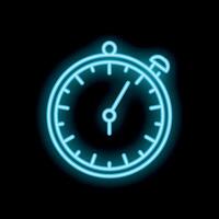 Blue neon stopwatch counting down the time vector