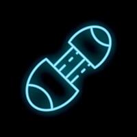 Glowing blue neon usb flash drive icon, symbolizing data storage vector