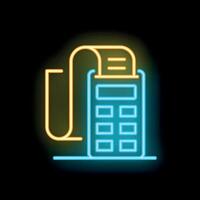 Neon sign of a credit card terminal processing a payment vector