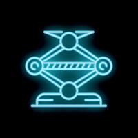 Neon sign representing distributed ledger technology with blockchain vector