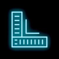 Neon try square icon glowing on dark background vector