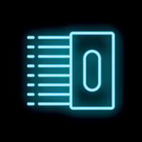 Neon blue ram memory icon glowing on black background vector
