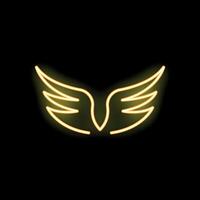 Neon wings logo representing freedom and strength vector