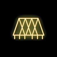 Glowing neon icon of bridge with railings for travel and tourism vector