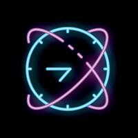 Neon sign representing the concept of time passing by vector