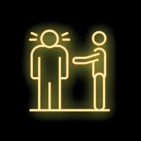 Neon style icon of man screaming at another one vector