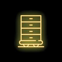 Neon mobile drawer unit icon for dark designs vector