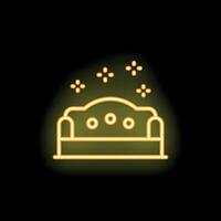 Neon icon of a sofa shining in the dark vector