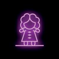 Neon sign depicting a little girl standing with open arms vector