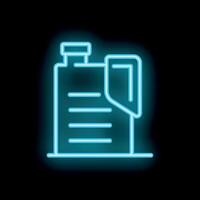 Neon style icon of secured document representing data protection vector