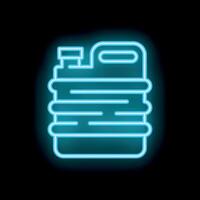 Neon icon of a jerrycan shining on a black background vector