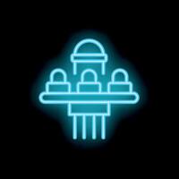 Neon sign representing amusement park ride on black background vector
