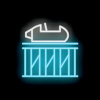 Neon sign representing a roller coaster on a dark background vector