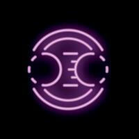 Neon icon of cell division representing biology and science vector