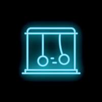 Neon gymnastic rings hanging on bar icon in trendy style vector