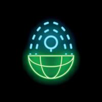Neon icon of global warming showing earth and rising temperature vector