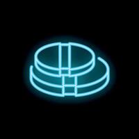 Neon icon of stacked coins representing savings or wealth vector