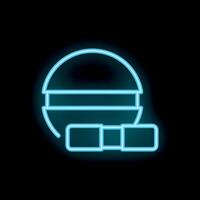 Neon icon of fuse with electric cable glowing on black background vector
