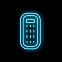 Neon remote control glowing on dark background vector