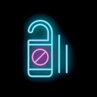 Neon sign showing do not disturb sign on black background vector