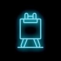 Neon icon of an easel depicting artistic expression and creativity vector