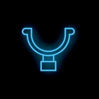 Neon sign of abstract empty podium with round illuminated frame displaying blank space vector