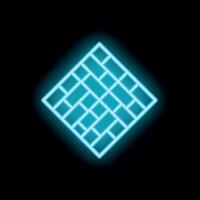 Neon blue light showing paving stone pattern on black background vector