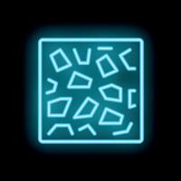 Blue glowing neon line soil ground texture icon isolated on black background vector