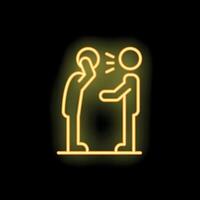 Neon sign showing a man rejecting another man's proposal vector