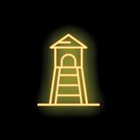 Neon style icon of childrens playground slide structure vector