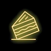 Glowing neon icon of a tasty sandwich on black background vector