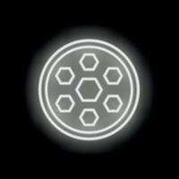 Neon glowing honeycomb icon on black background vector