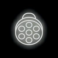 Neon surgical lamp shining in the dark background vector