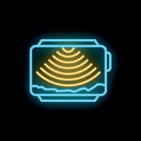 Neon glowing ground penetrating radar is searching for objects underground vector