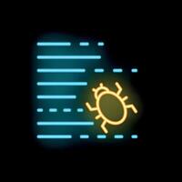 Neon style icon bug virus malware error crashing vector