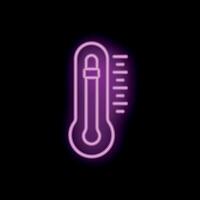Neon style icon of thermometer measuring temperature vector