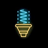 Neon icon of sprinkler system watering plants vector