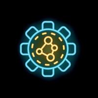 Glowing neon line virus doctor treatment icon isolated on a black background illustration neon concept outline color editable stroke line style design vector