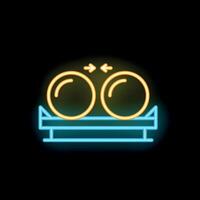 Neon icon of two round bales being moved on conveyor vector