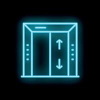 Neon elevator sign showing up and down arrows vector