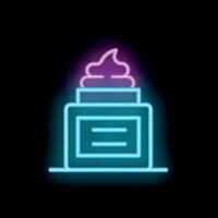 Neon sign representing a cosmetic cream with a black background vector