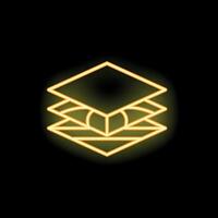 Neon icon of layers showing different levels of depth vector