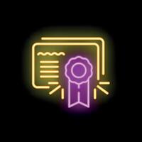Neon sign representing obtaining a diploma with honors vector