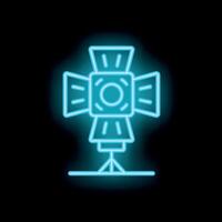 Neon studio light shining for movie production vector