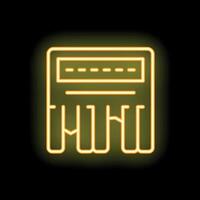 Yellow neon icon showing website traffic going down vector