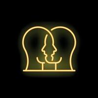 Neon icon of two people looking at each other vector