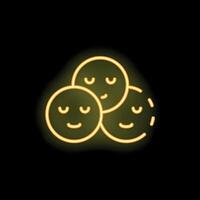 Neon icon of three sleeping faces showing concept of rest vector