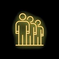 Neon yellow business team icon showing collaboration vector