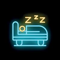 Neon sign representing sleeping person in bed vector